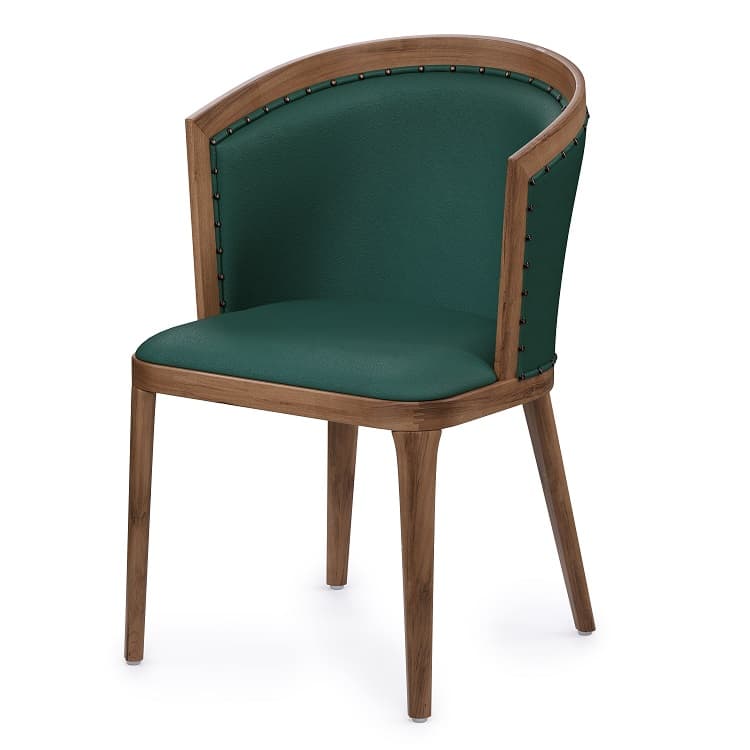 Стул Алсав Bizotti AL 503 орех темный/экокожа dark green
