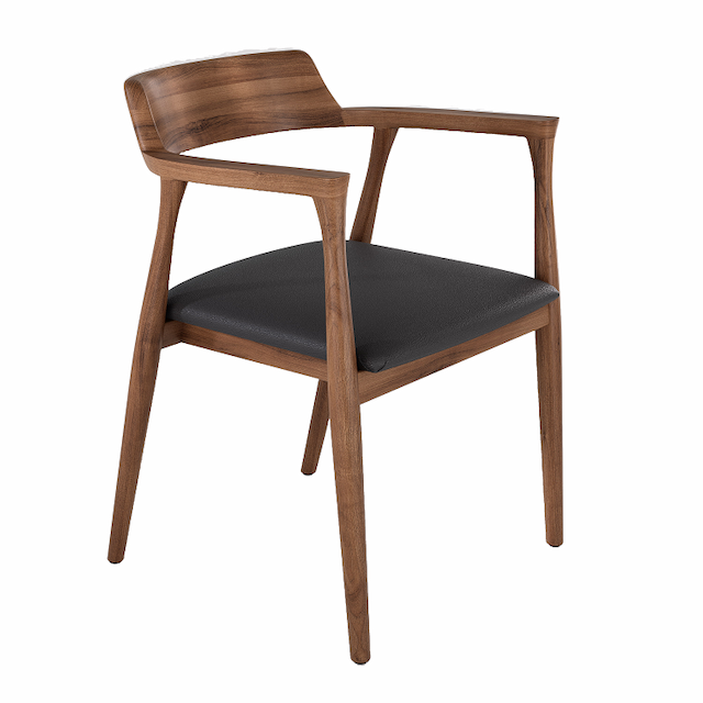Стул Алсав Киото AL 103 орех темный/экокожа черная