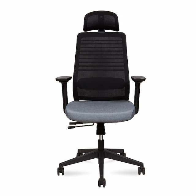 Кресло офисное Norden CASE LF2449 (черный пластик / серая ткань / черная сетка)