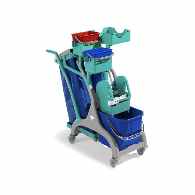 Тележка TTS NICK STAR 110, пластик.база желтая, ведро 15 л, 2x4 л ведра и отжим Тес