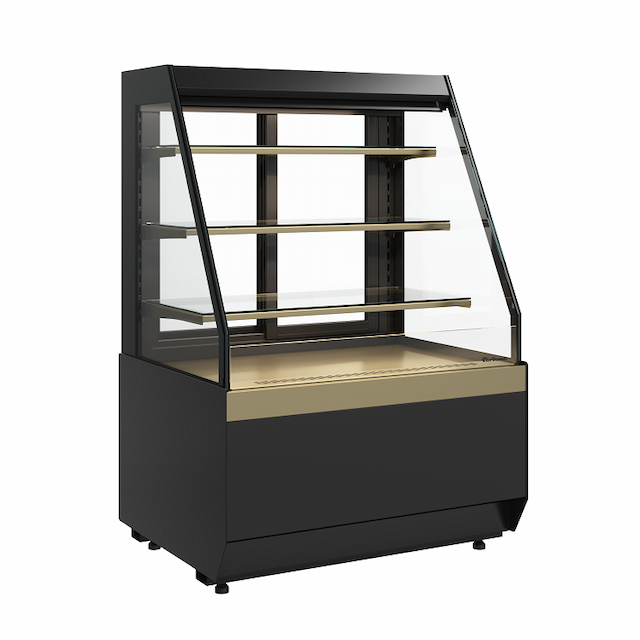 Витрина холодильная Carboma CUBE 2 KC70 VM 1,3-2 STANDARD открытая скошенная боковина (версия 2.0) (9005-0109)