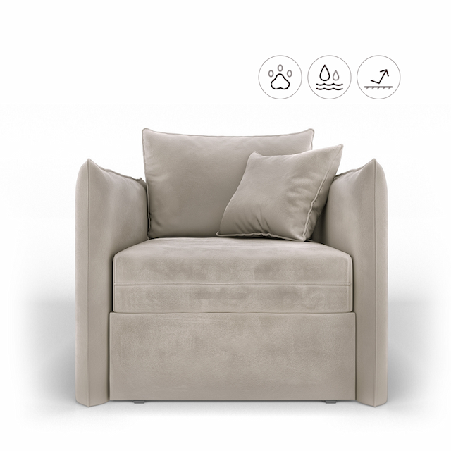 Кресло Мастерфабрик Виви Нью ТТ Kenya beige ткань велюр