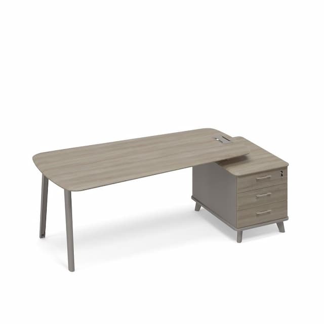 Стол руководителя с малой опорной тумбой (тип 3) Юнитекс ТМ М1 120 МП ВЛ ВЛ мокко премиум (корпус) / вяз либерти (столешница, топ, фасад)