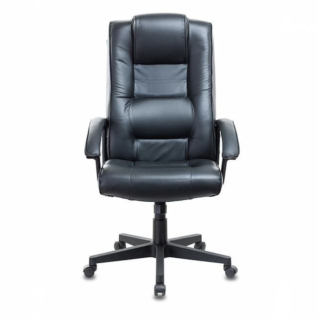 Кресло руководителя Бюрократ T-9906N черный кожа крестов. пластик